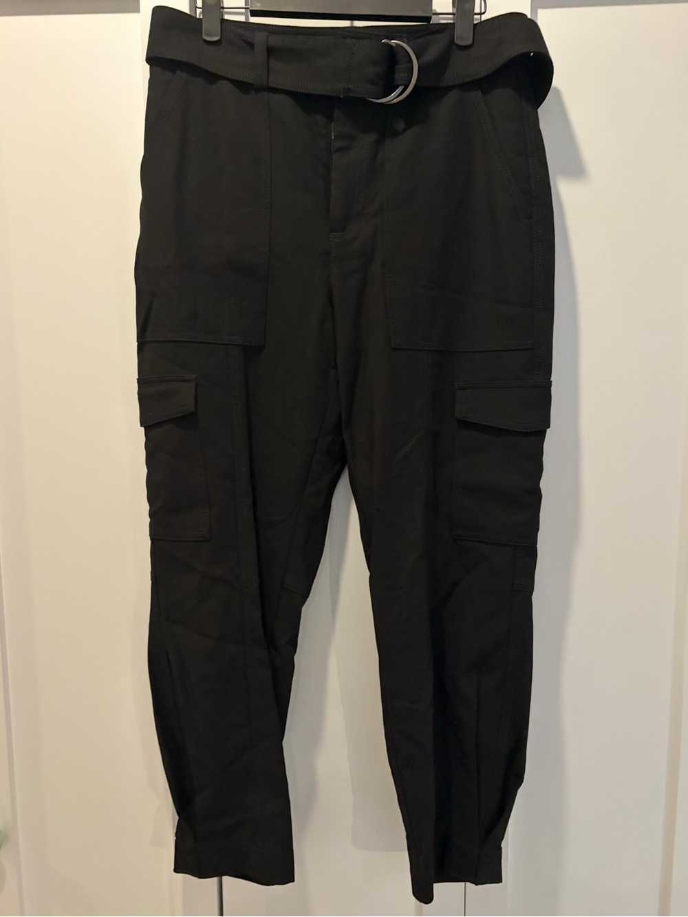 Stretchy Banana Republic Black Cargo Pants with Belt